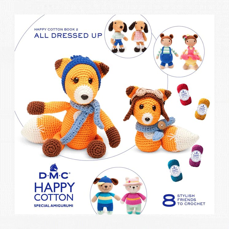 DMC AMIGURUMI Happy Cotton Crochet Pattern BOOK 2 (ALL DRESSED UP ...