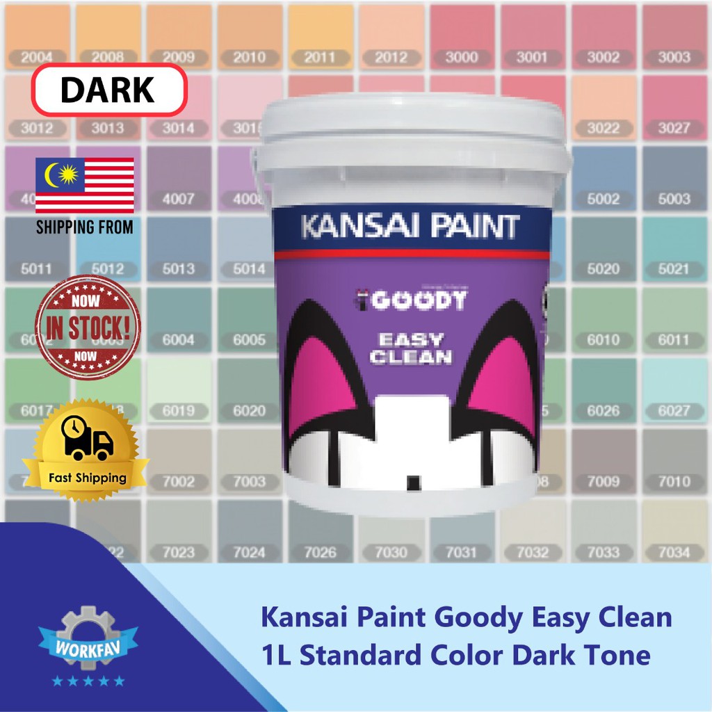 Workfav Kansai Paint Goody Easy Clean 1L Standard Color Dark Tone Wall ...