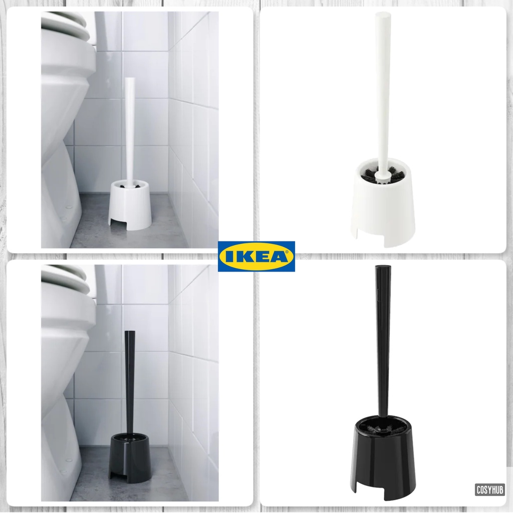 IKEA BOLMEN TOILET BRUSH & HOLDER BLACK WHITE COLOUR KEEP TOILET CLEAN BERUS TANDAS IKEA