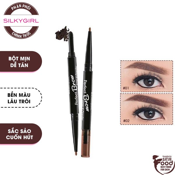 Silkygirl Perfect Brow Liner & Powder 0.5g Natural Eyebrow Pencil ...