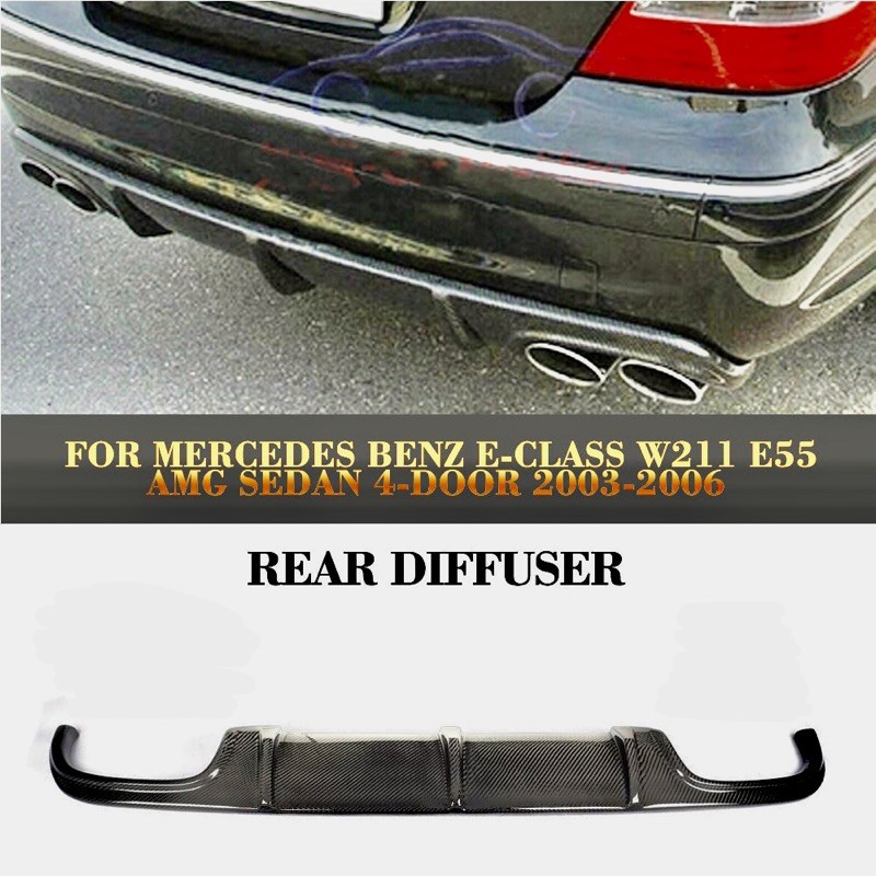 Mercedes Benz w211 E55 Amg rear carbon fiber diffuser lip skirt