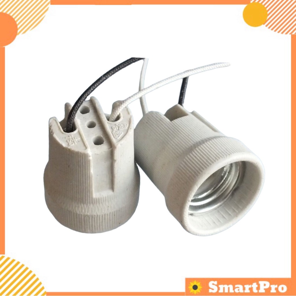 E27 Porcelain Lamp Holder Ceramic Bulb Holder With Wire | Shopee Malaysia