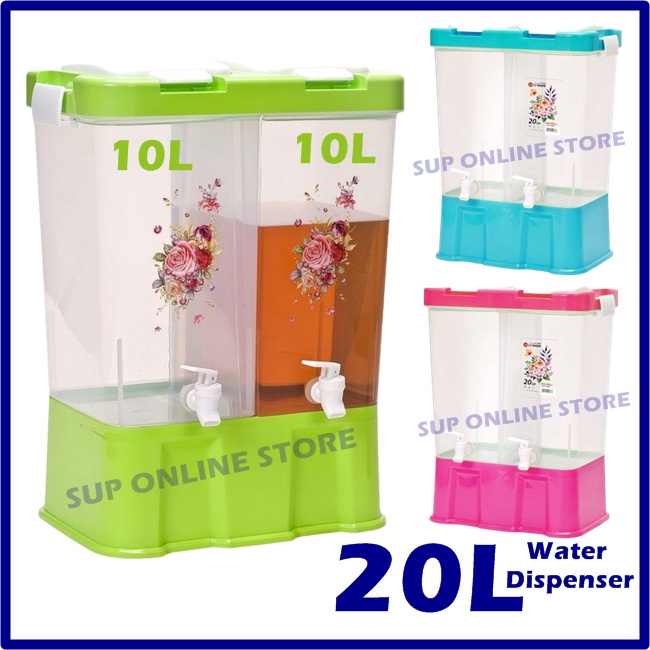 20 Litres Dual Compartment Water Dispenser / Water Container / Bekas
