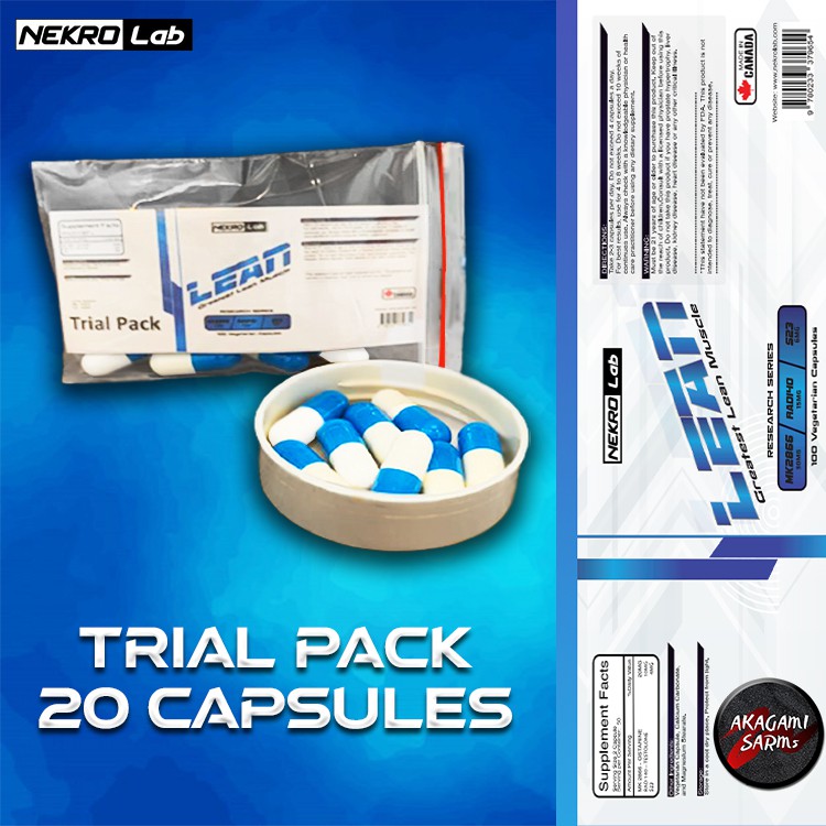 SARMS LEAN GAIN TRIAL PACK (20 CAPSULES) Nekro Lab [MK2866] + [RAD140