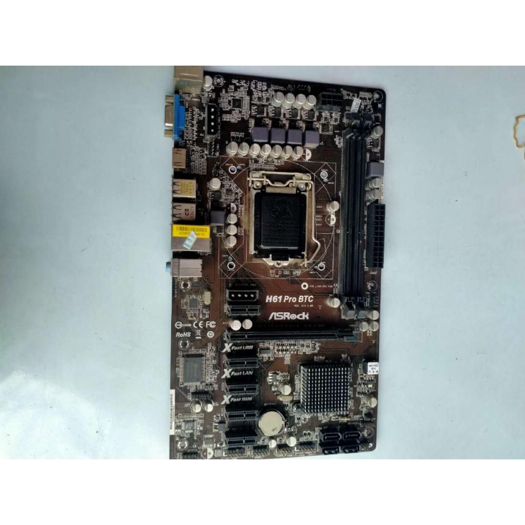Original used H61 mining board FOR ASRock H61 Pro BTC LGA 1155 DDR3 6 PCI E ATX alternative for TP61A H61B P61S2 Shopee Malaysia