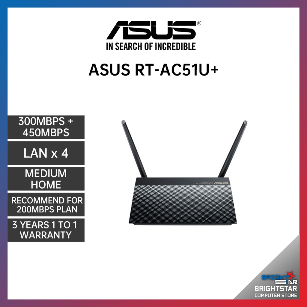 Asus RT-AC51U+ Dual Band Wi-Fi Router with AiCloud and Parental ...
