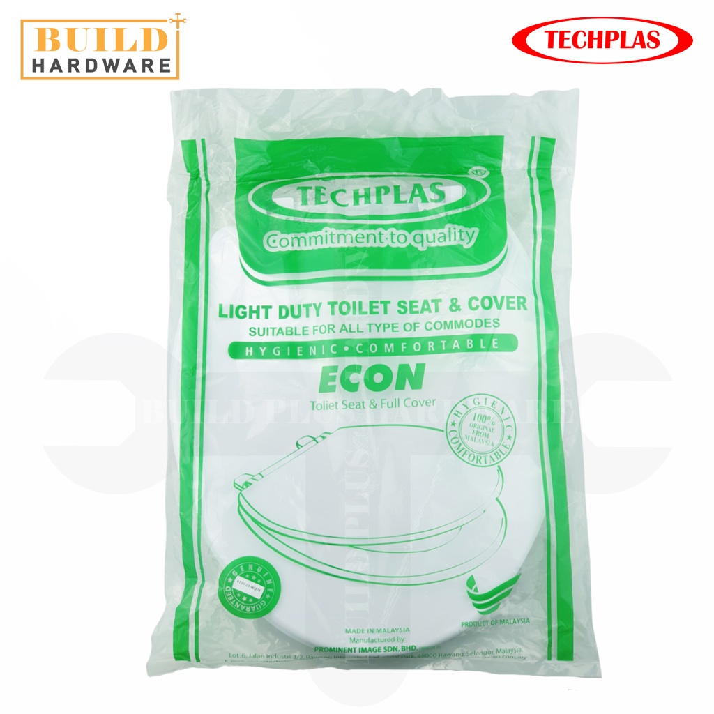 TECHPLAS PVC Double Toilet Seat Full Cover Economy Plastic (White ...