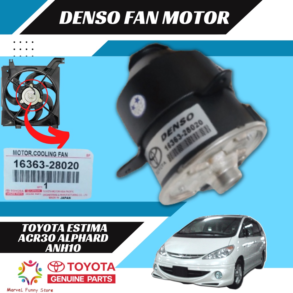TOYOTA ESTIMA ACR30 ALPHARD ANH10 ORIGINAL TOYOTA RADIATOR FAN MOTOR