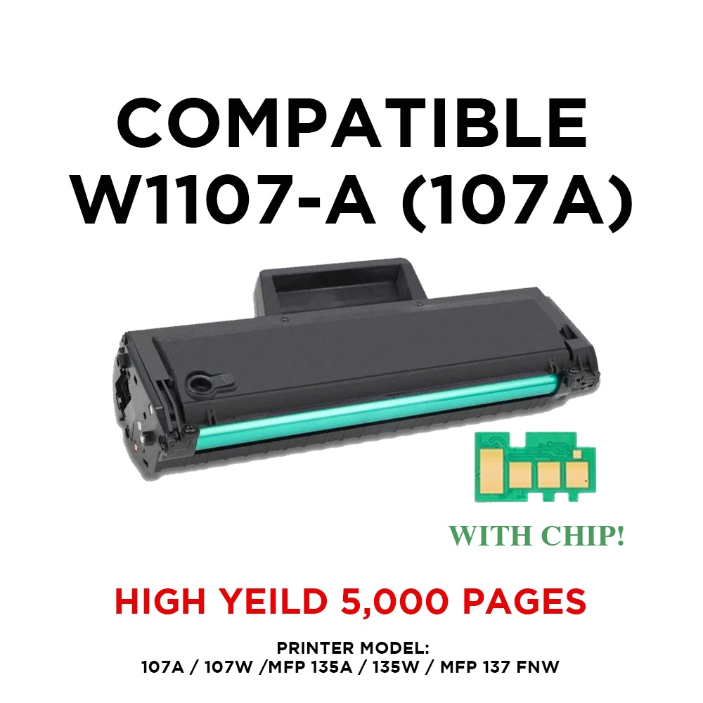 (Upgrade CHIP 5000 to HP W1107X 107A Cartridge for HP