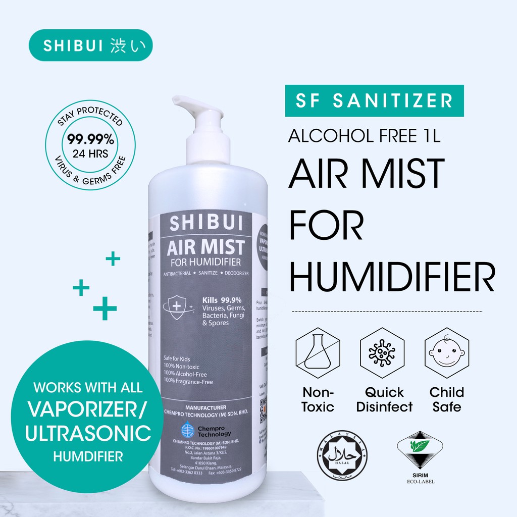 SHIBUI Air Mist For Humidifiers Food Safe 100 NonToxic Kill Virus