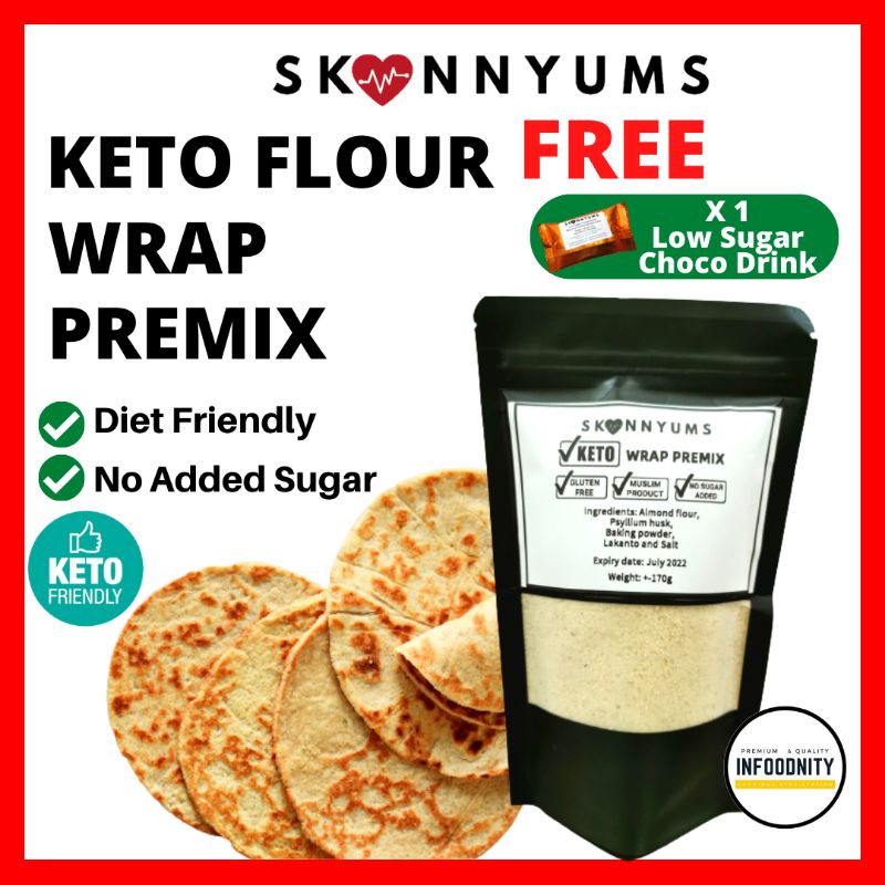 Skinnyums Keto Tortilla Wrap Low Carb Wrap Keto Premix Flour Tepung ...
