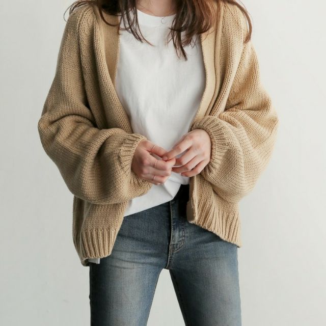 Korean on sale oversized cardigan