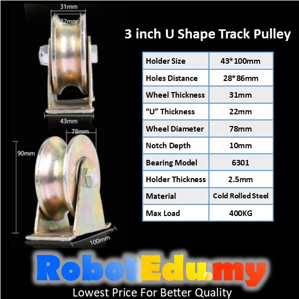 3 inch (u shape)