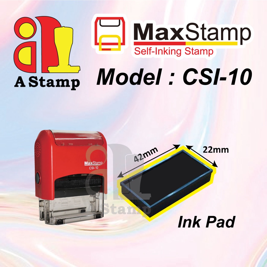 Rubber Stamp Self ink Max Stamp CSI10 20 30 (SAME DAY SHIP