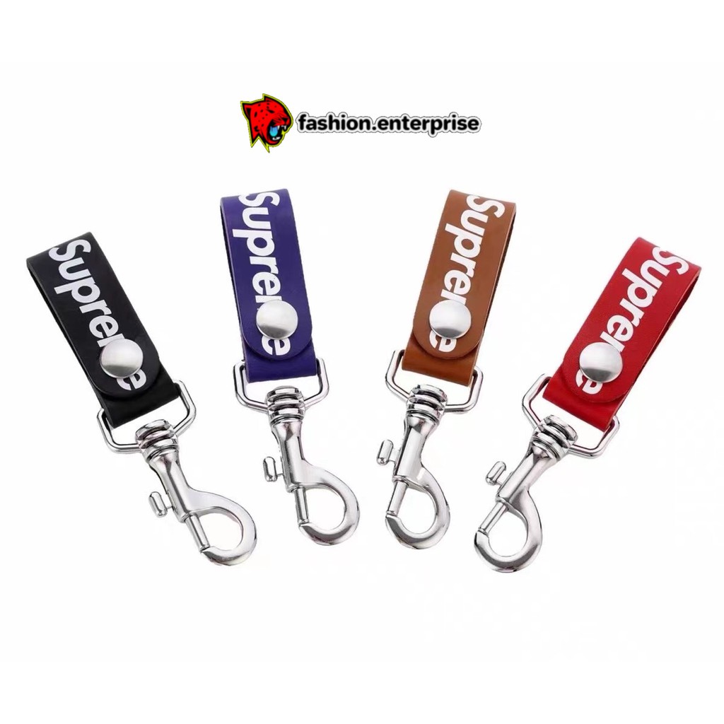 Supreme Leather Key Loop In Brown