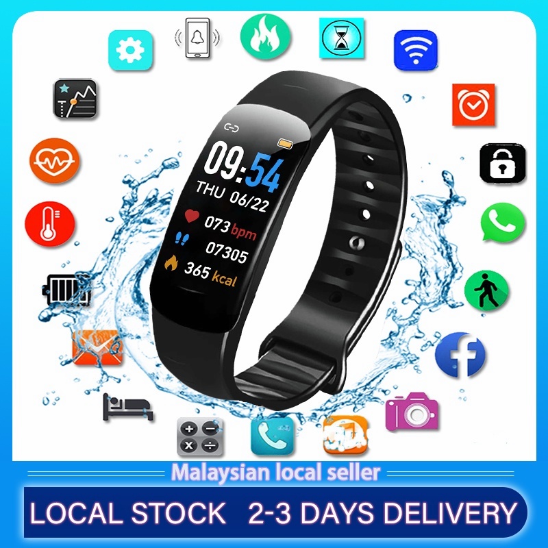 Smart Watch Measures Blood Pressure Blood Oxygen Heart Rate Waterproof