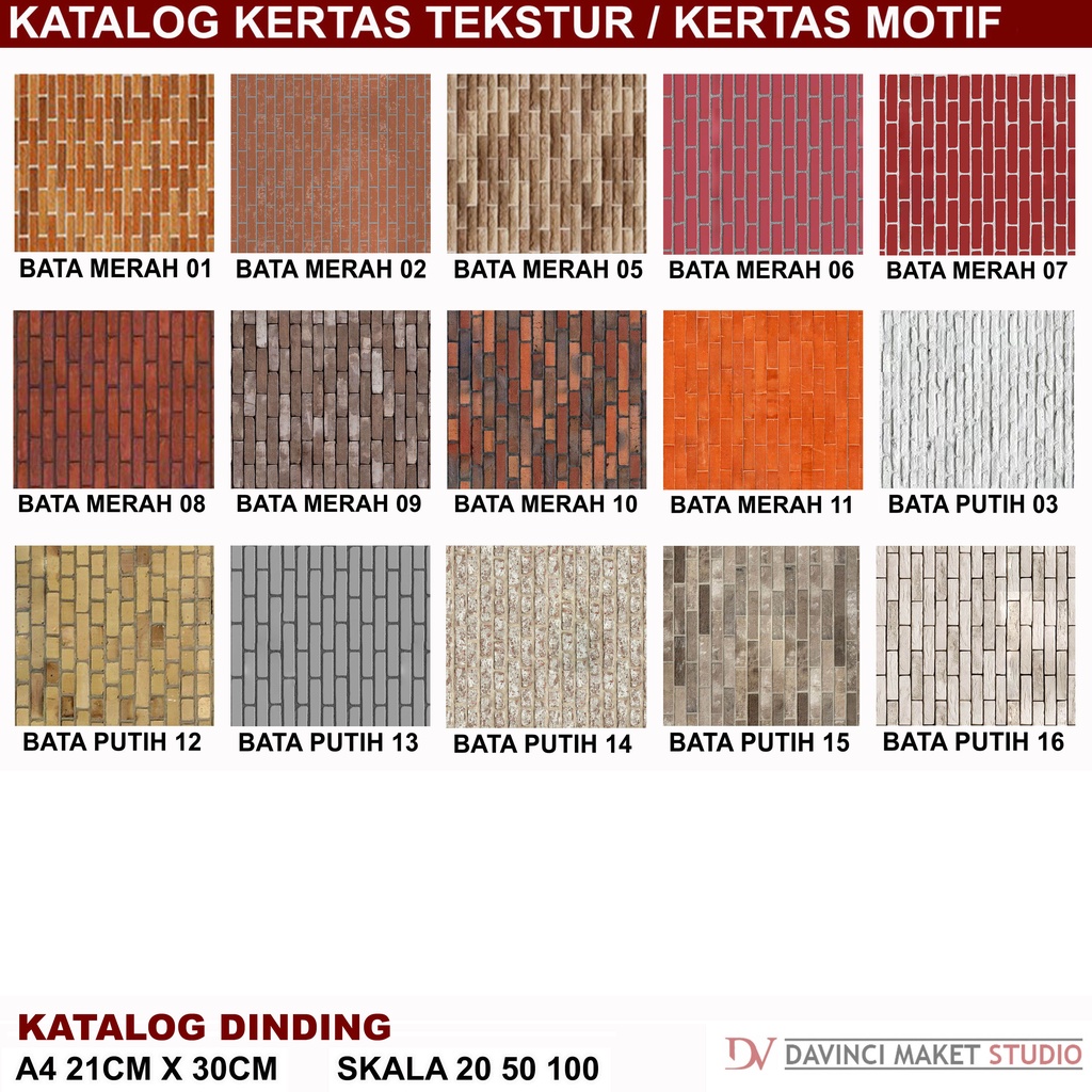 MERAH PUTIH Wall Material Texture Paper 01 Diorama Mockup - Light Brick