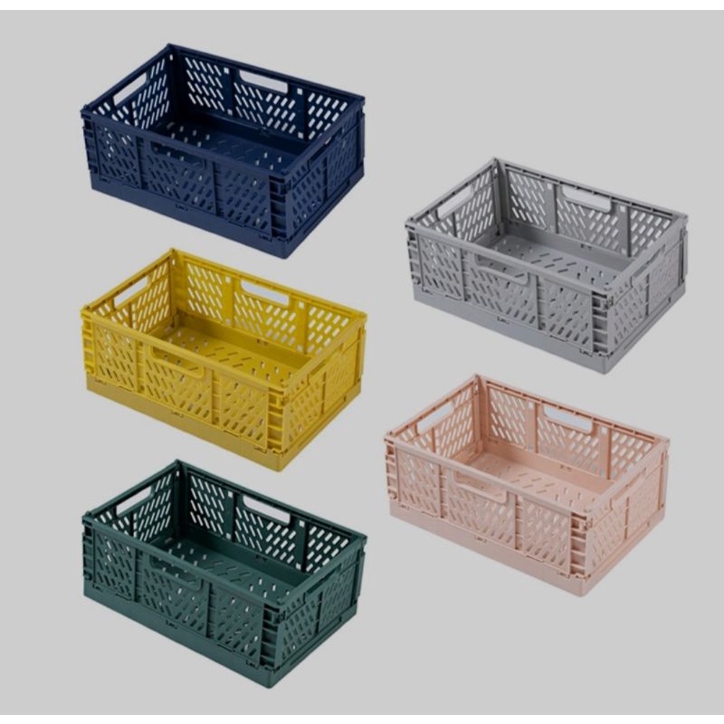 CASA Collapsible Folding Plastic Storage Crate Box Stackable ...