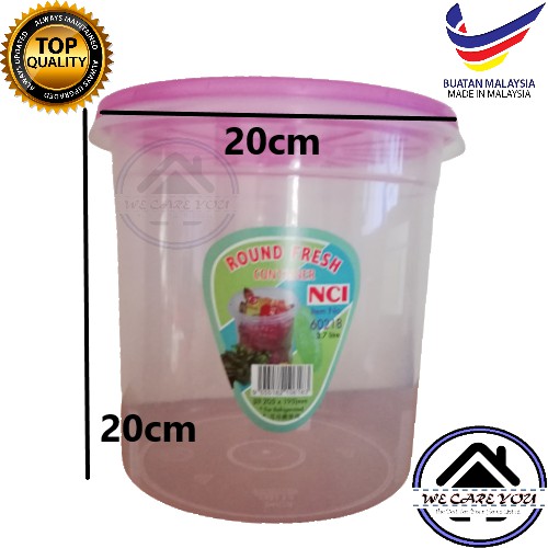 3.7 Lt NCI 60218 20 CM Round Container Bekas Plastik round container ...