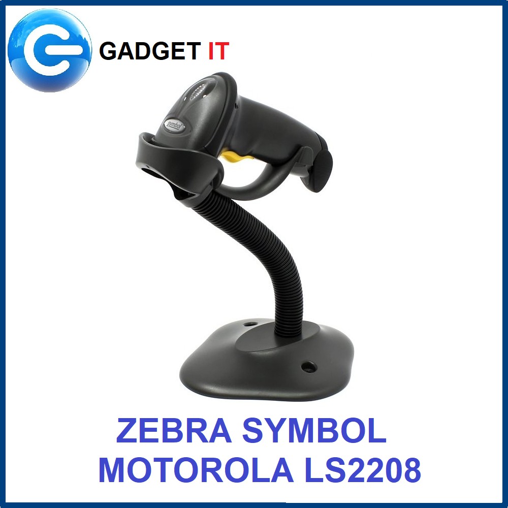 Zebra Symbol Motorola LS2208 Laser Barcode USB Scanner with Stand Zebra