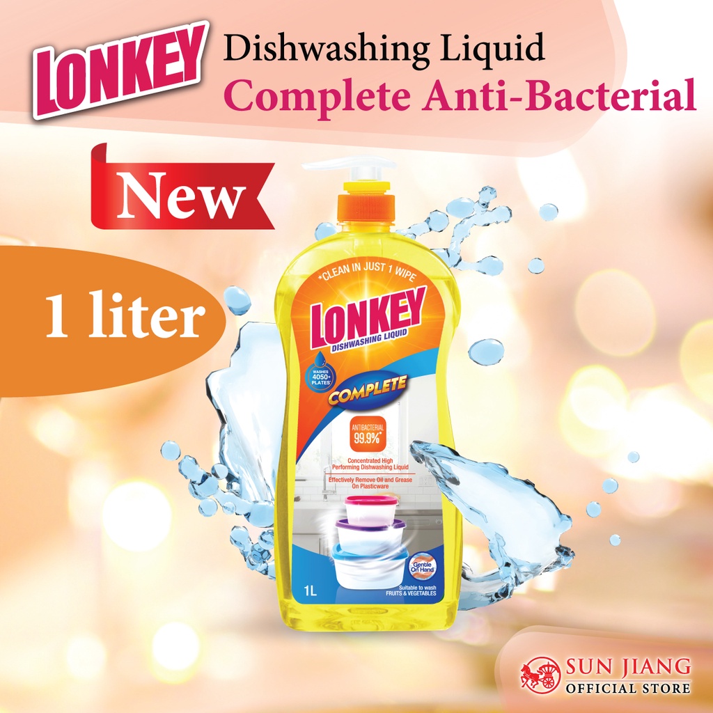 Lonkey Complete Dishwashing Liquid Anti-Bacterial (1L) | Shopee Malaysia