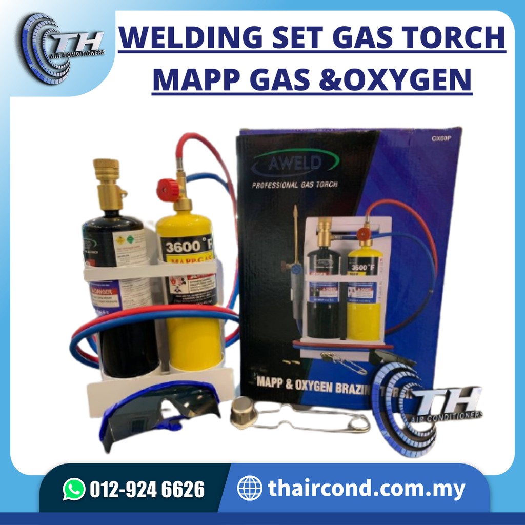 MAPP GAS & OXYGEN TORCH SET Welding Torch Brazing Torch Soldering ...