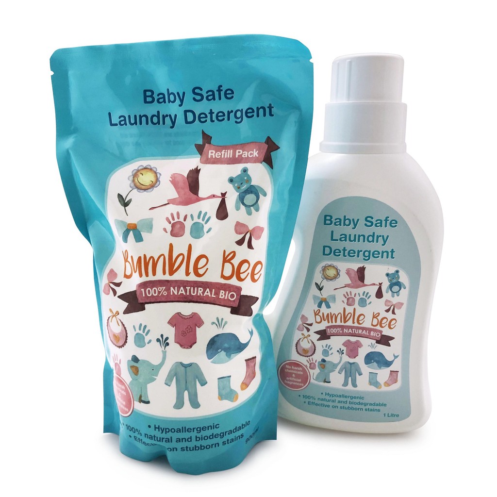 Bumble Bee Baby Safe Laundry Detergent (Bottle 1000ML+Refill Pack
