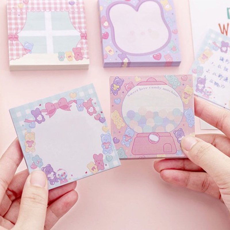 80 Sheets Cartoon Sweet Heart Series Memo Pad INS Student Sticky Note ...