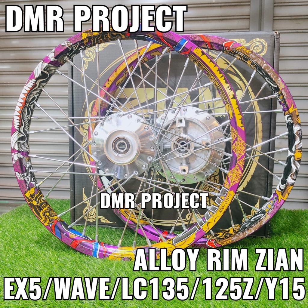 ALLOY RIM ZIAN EX5/WAVE/LC135/125Z/Y15 1.40X17 HUB CHROME RIM ALLOY ...