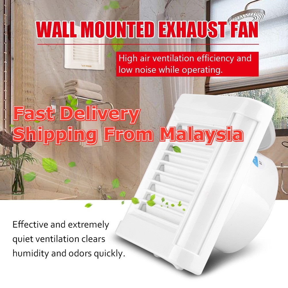 Wall Mounted Exhaust Fan Low Noise Home Bathroom Kitchen Garage Air ...