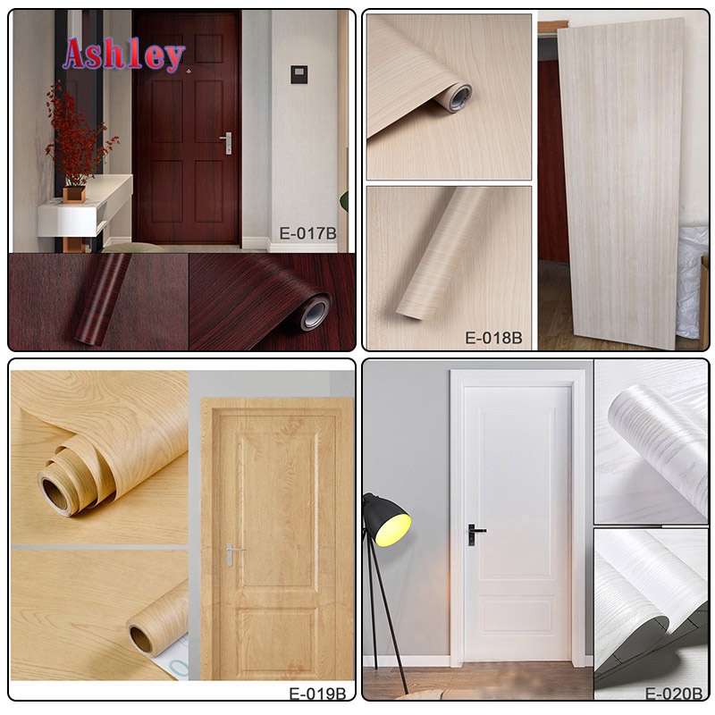 💋45cm*10m Wood Grain Sticker Wallpaper Self-Adhesive Dormitory Cabinet ...