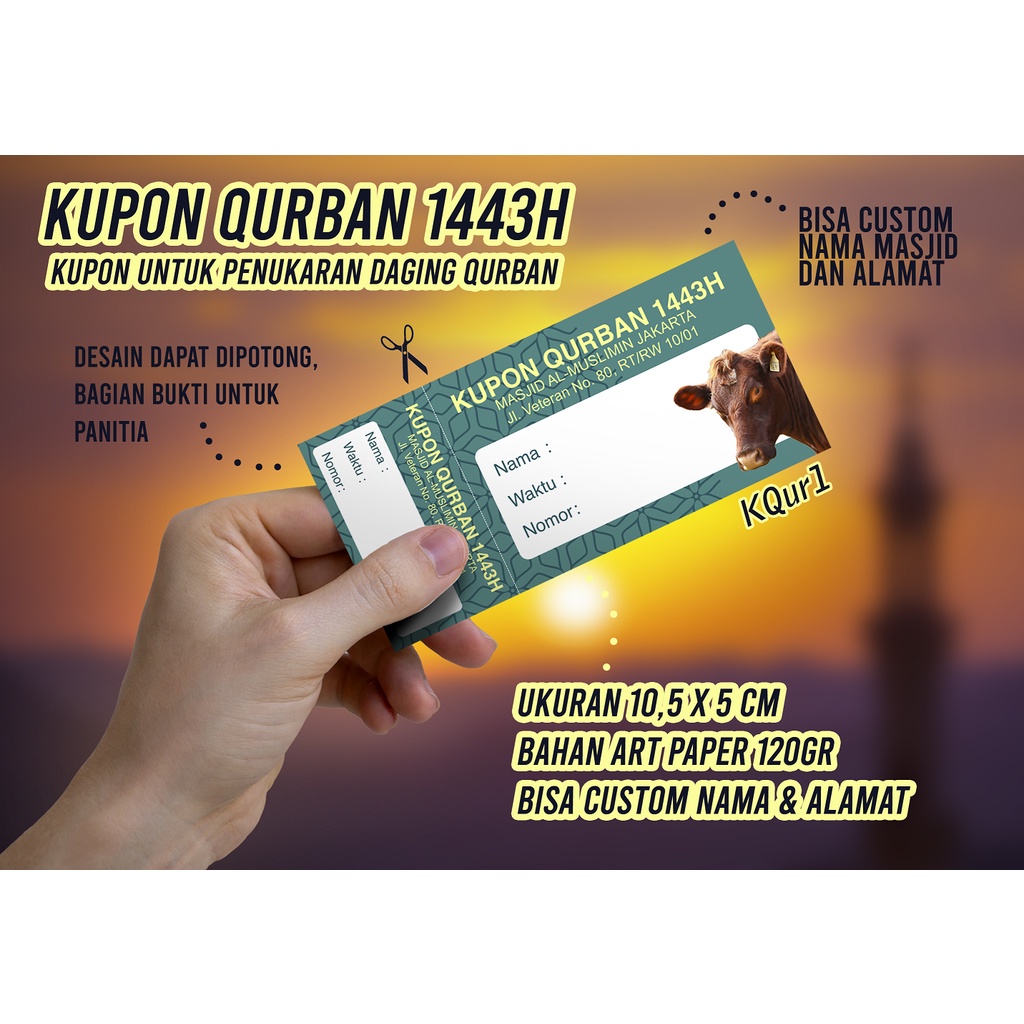 Kupon Qurban Idul Adha / Meat Making Qurban Idul Adha - Can Custom Name ...