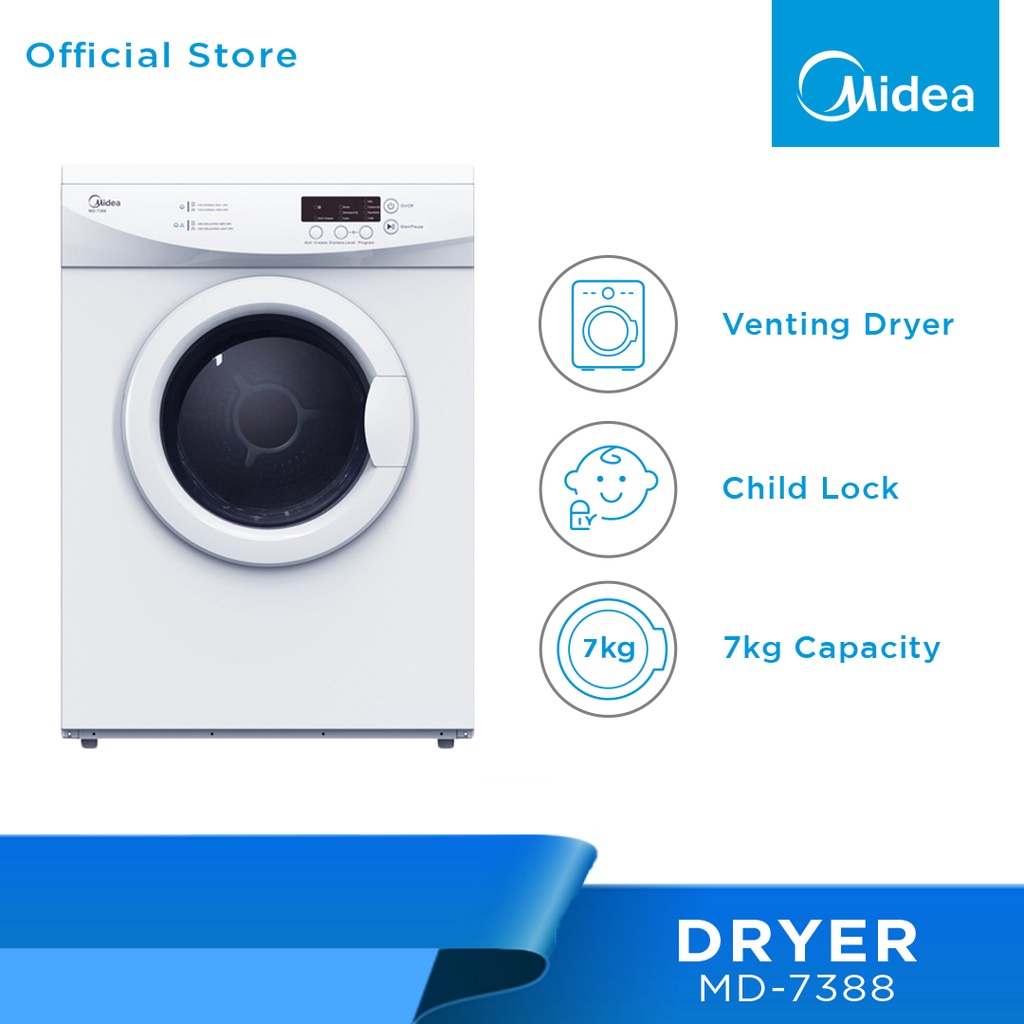 Midea MD-7388 7.0KG Dryer / Clothes Dryer With Safe Thermostat Heater ...