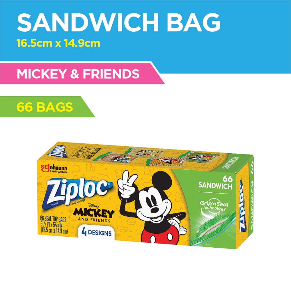 Ziploc Disney Mickey Sandwich (66s) Shopee Malaysia