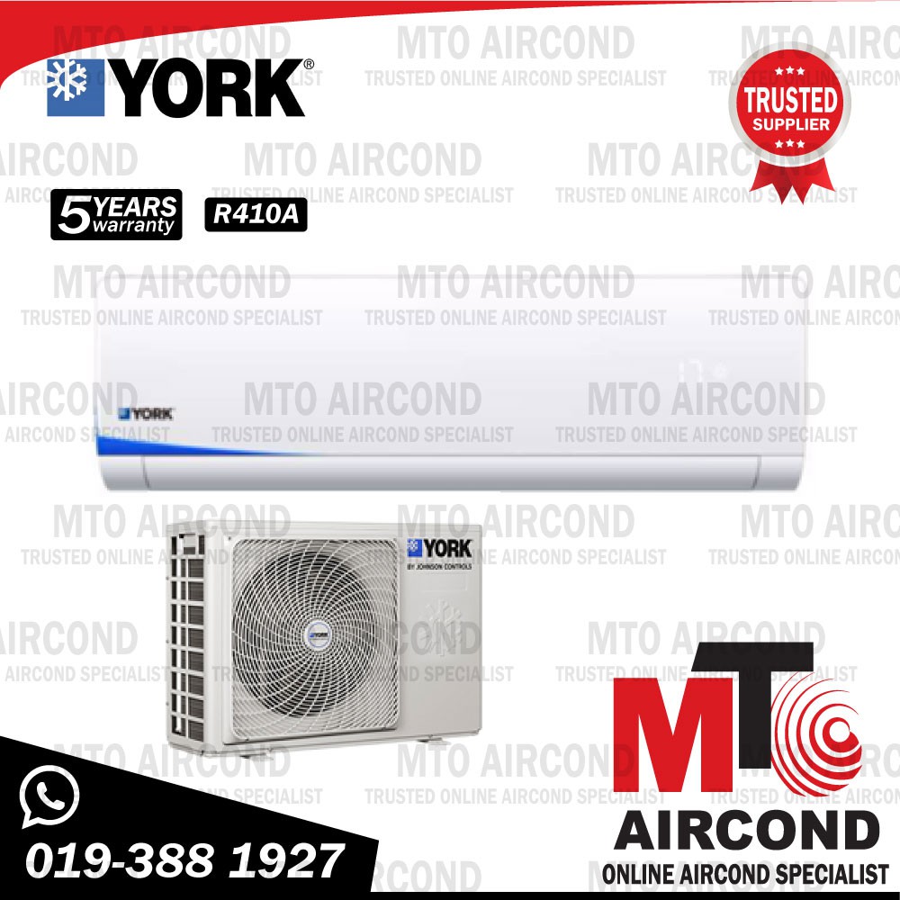 York 2 5 HP Non Inverter Aircond YWM3F25CAS W YSL3F25AAS R410A Shopee Malaysia