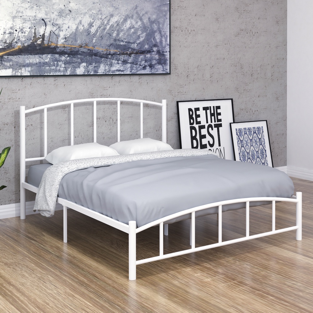 MARWA Queen Size Metal Bed Frame-White | Shopee Malaysia