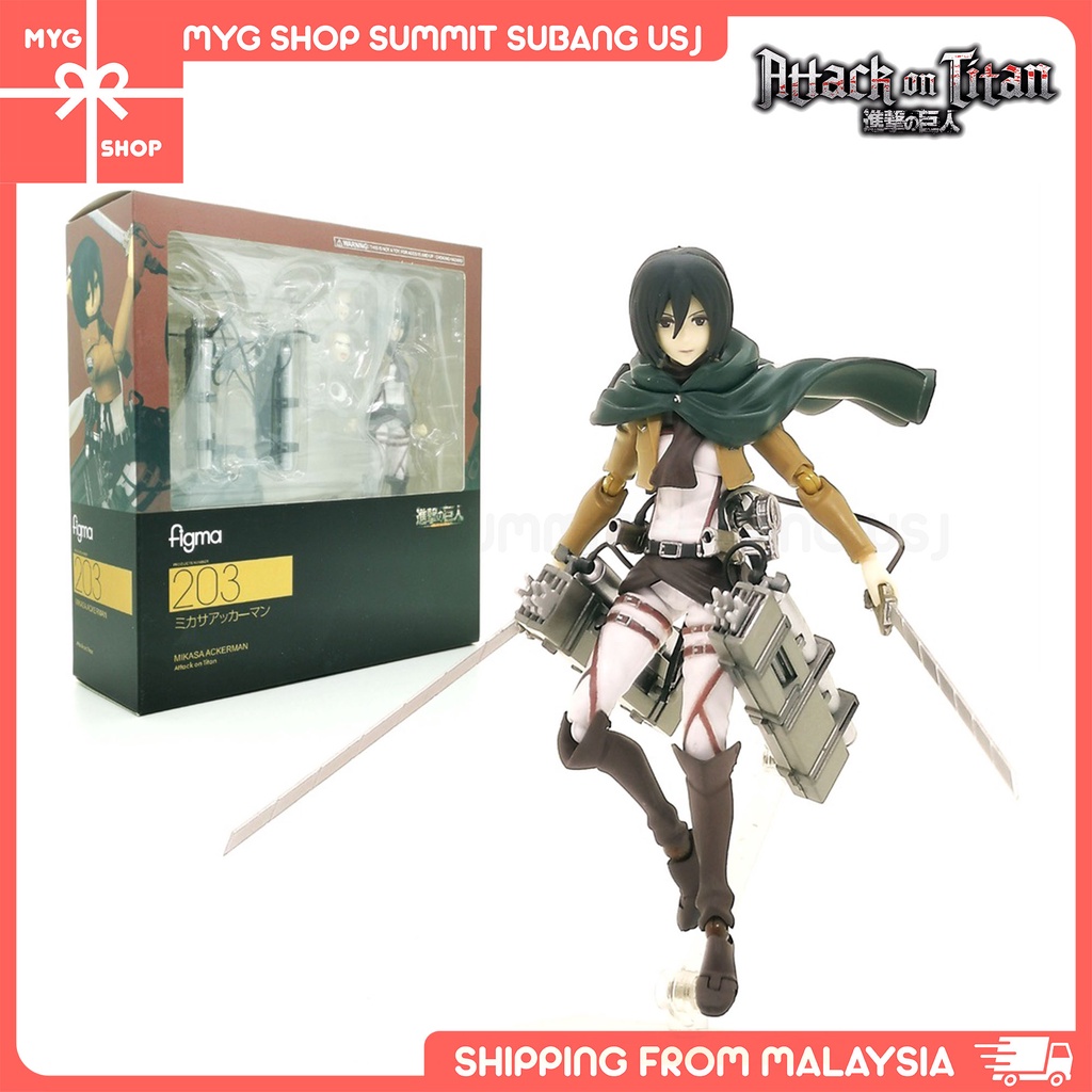 [OEM] AOT Mikasa Ackerman Anime 14cm Figma 203 Attack On Titan Action ...
