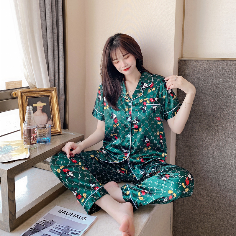 Classic Designs Popular Baju Tidur Women's Sleepwear Short Sleeve Silk