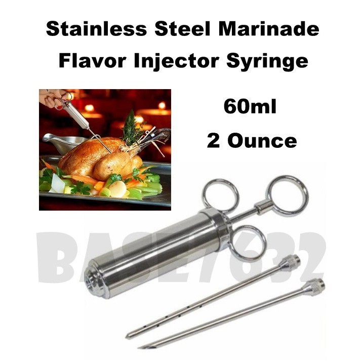 2oz 60ml Stainless Steel Marinade Flavor Needle Injector Syringe 1979.1 Shopee Malaysia