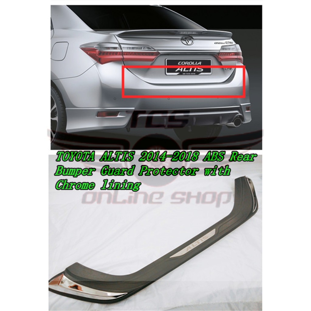 TOYOTA ALTIS 2014-2018 ABS Rear Bumper Guard Protector with Chrome ...