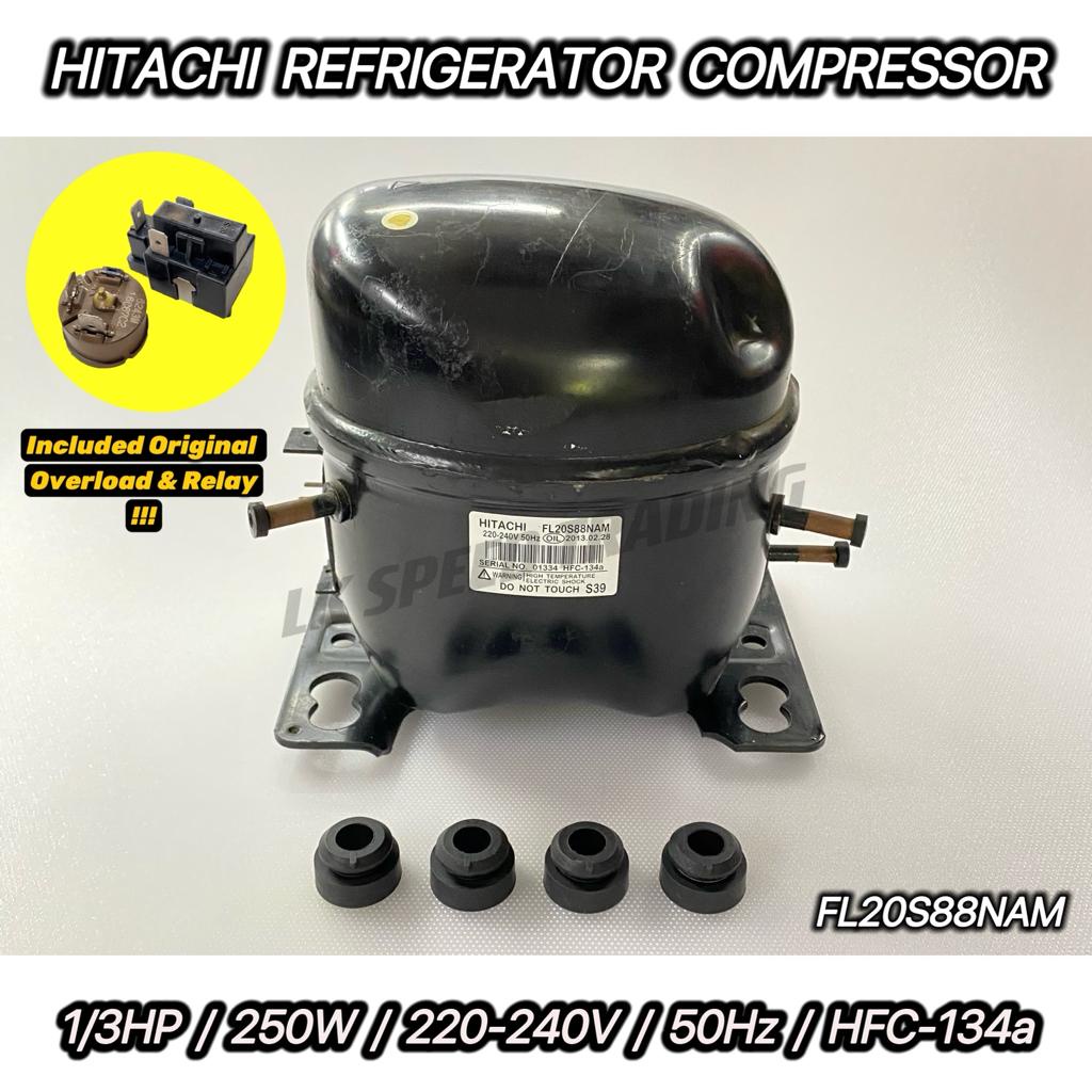 HITACHI FL20S88NAM 1/3HP REFRIGERATOR COMPRESSOR WITH INCLUDED ORIGINAL ...