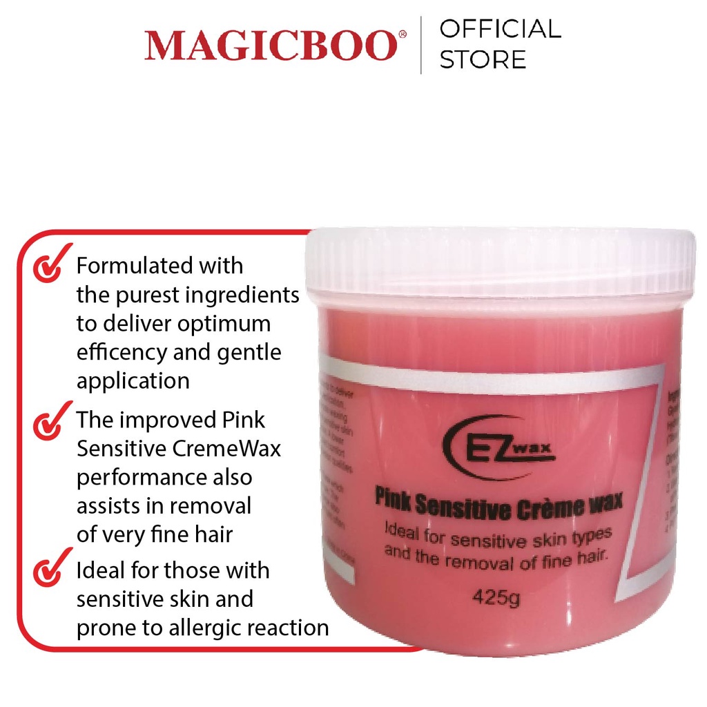 Magicboo Ezwax Pink Sensitive Crème Depilatory Wax Pink (425g