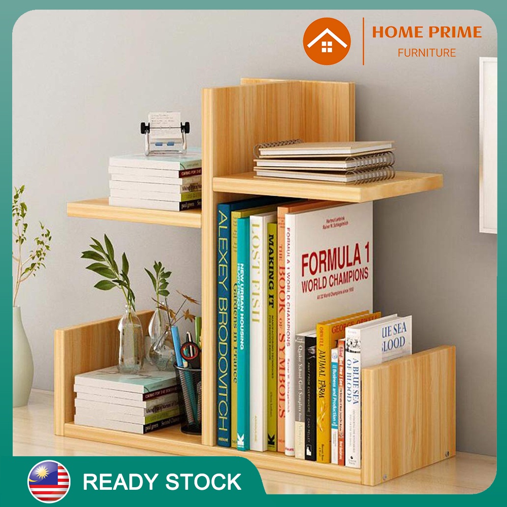 HOME PRIME D4383 Sturdy Wooden Table Top Book Rack Book Shelf Table