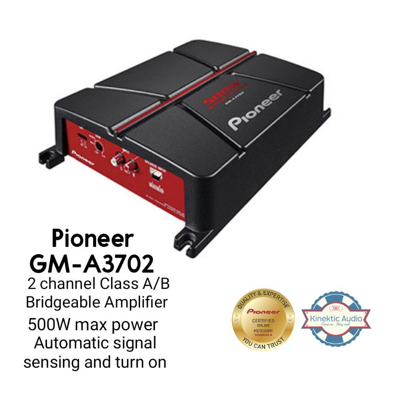 Pioneer GM-A3702 - 2-Channel Bridgeable car Amplifier (500W) / Car ...