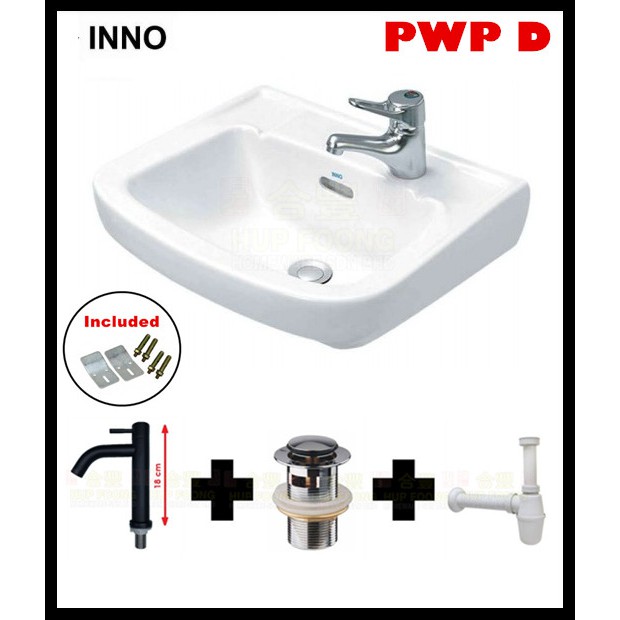 (READY STOCK) INNO WB 2001 Wall Hung Ceramic basin with bracket & wall ...