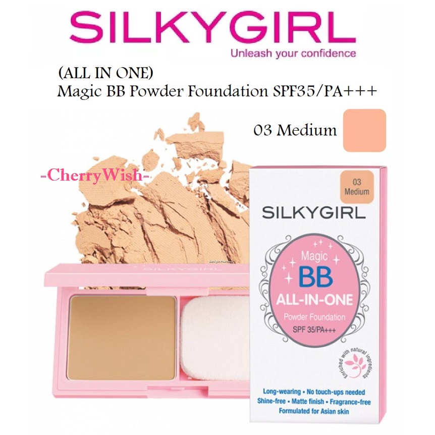 (All in One) 03 Medium SILKYGIRL Magic BB Powder Foundation SPF35/PA