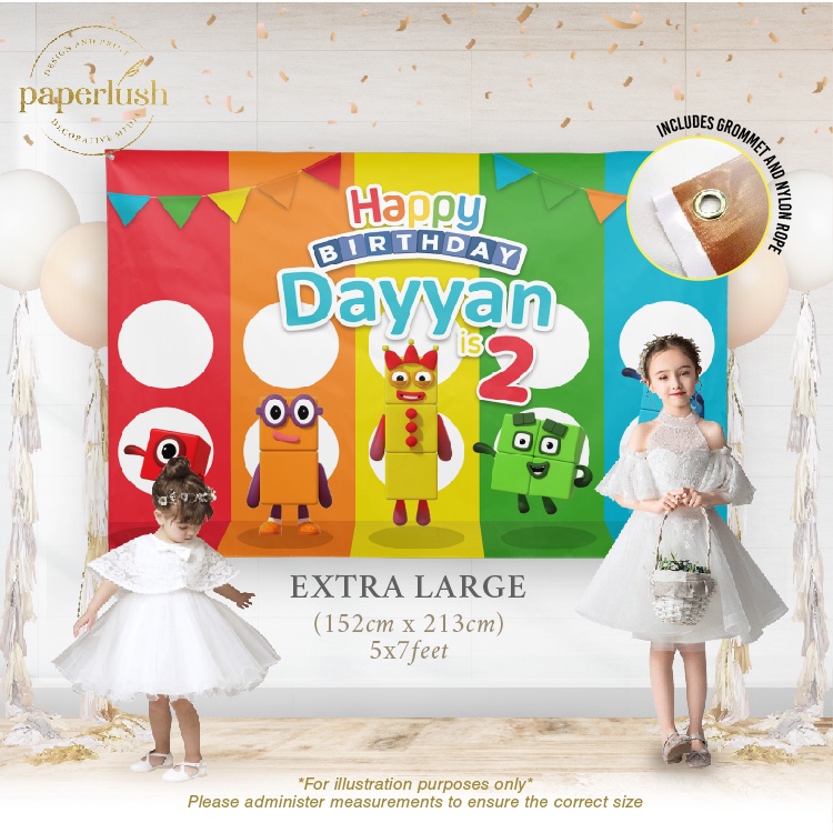 Birthday Banner | Birthday Backdrop | Hari Jadi - Numberblocks | Shopee
