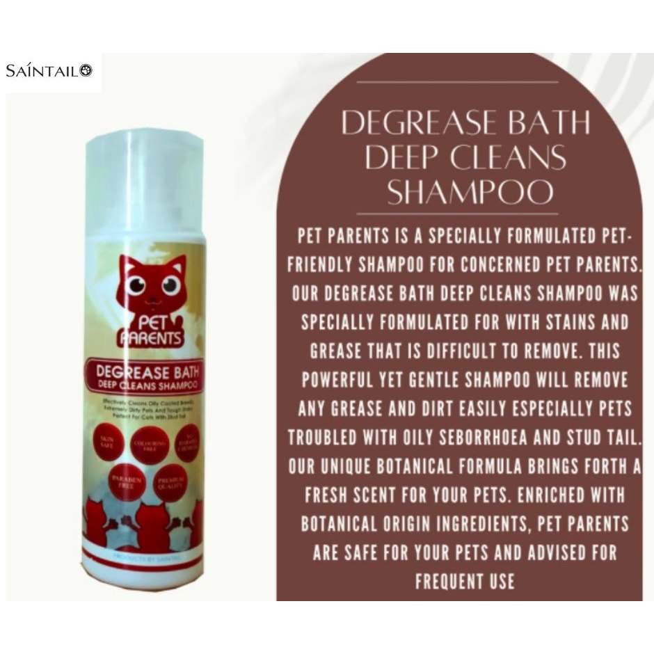Saintail Pet Parents Degrease Bath Deep Cleans 200ml Pet Shampoo Oily