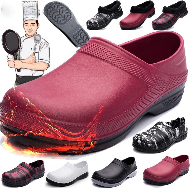 2024 New Hotel Kitchen Clogs Non-slip Waterproof Oil-proof Work Shoes ...