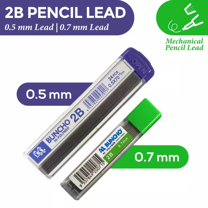 BUNCHO 2B Pencil Lead Hi-Polymer 0.5mm / 0.7MM | Shopee Malaysia